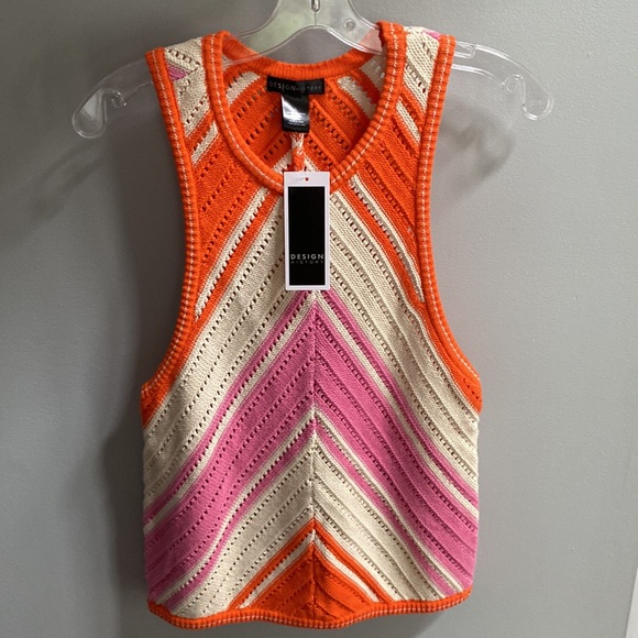 DESIGN HISTORY Women’s Chevron Crochet Tank Size L - Picture 4 of 7